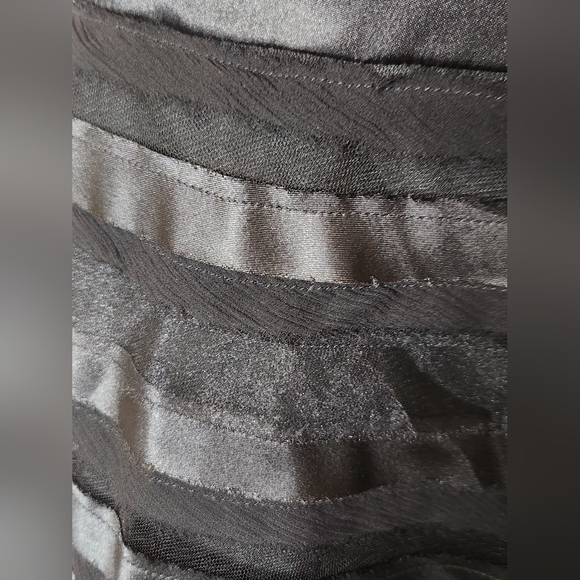 White House Black Market Strapless Silk And Chiffon Black Tiered Dress. Size 12. - Picture 4 of 8